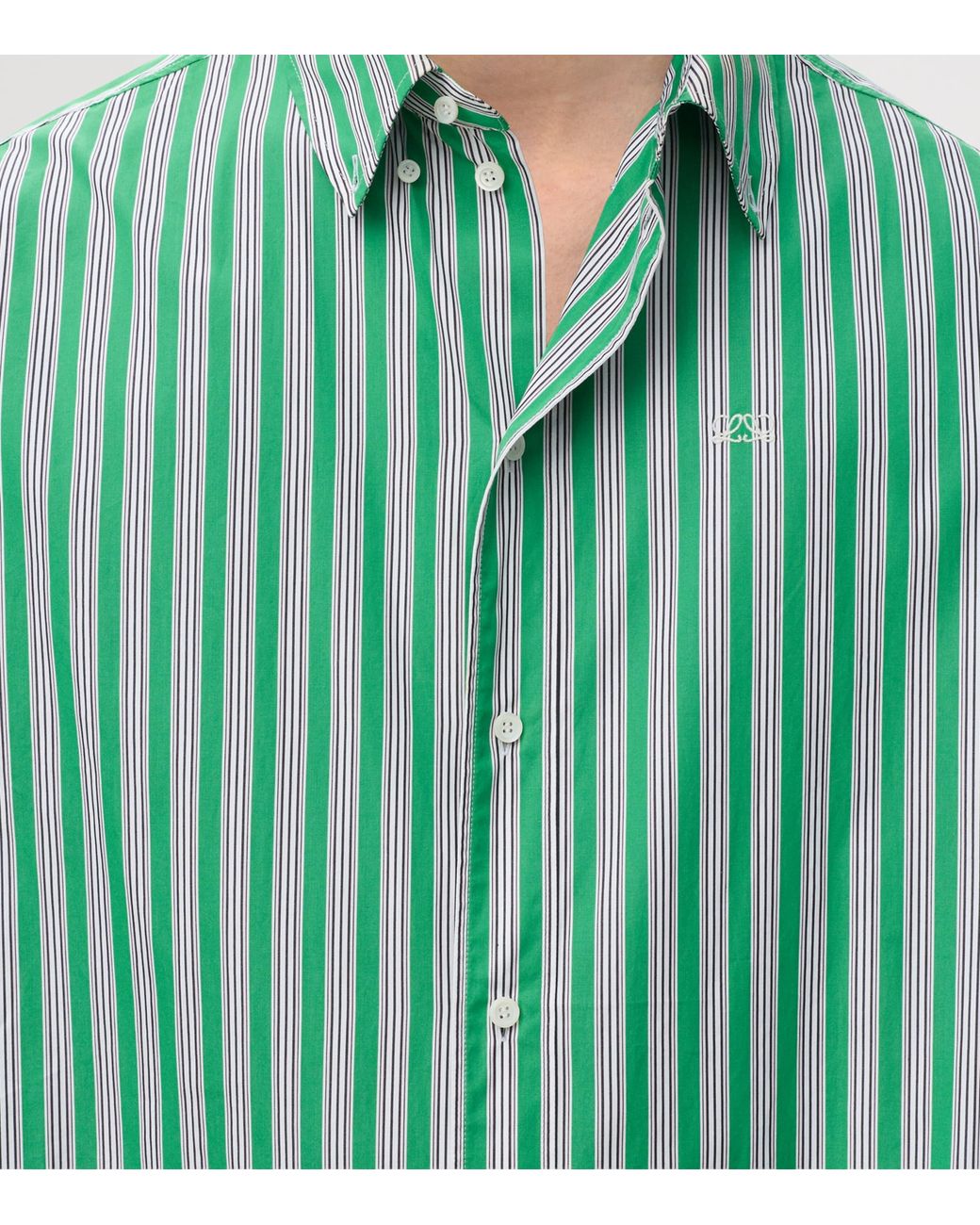 Loewe Green Stripe Anagram Shirt for men