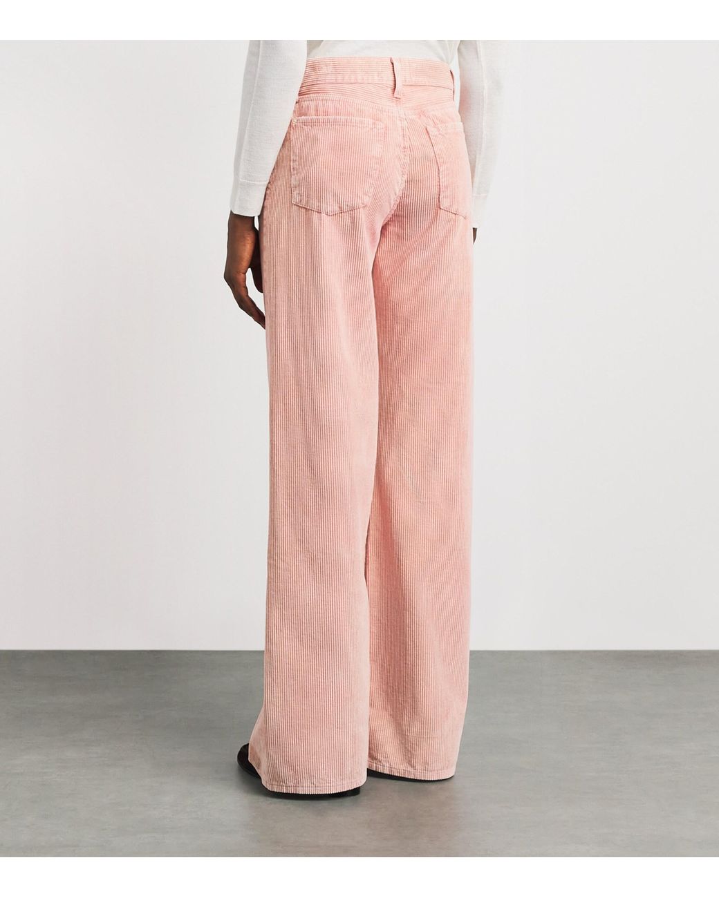 7 For All Mankind Pink Corduroy Lotta Wide-Leg Trousers