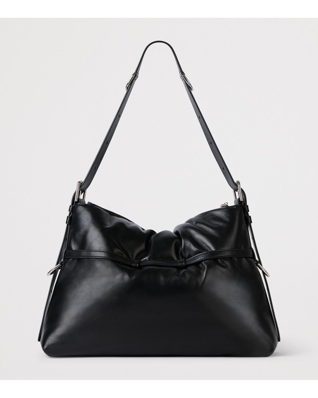 Givenchy Black Medium Leather Voyou Bomber Top-Handle Bag