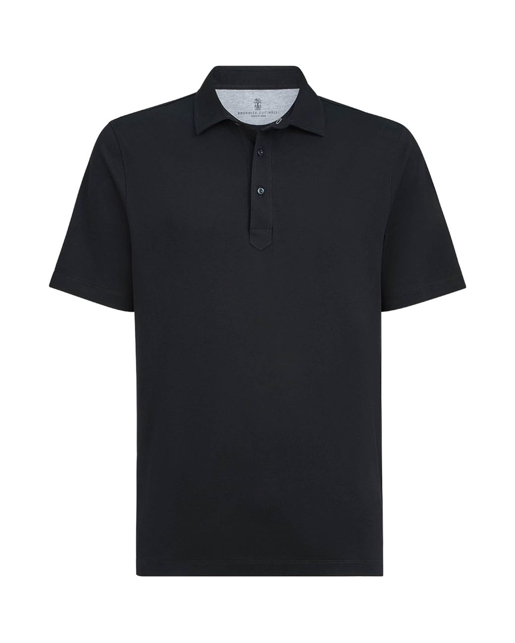Brunello Cucinelli Black Cotton Polo Shirt for men
