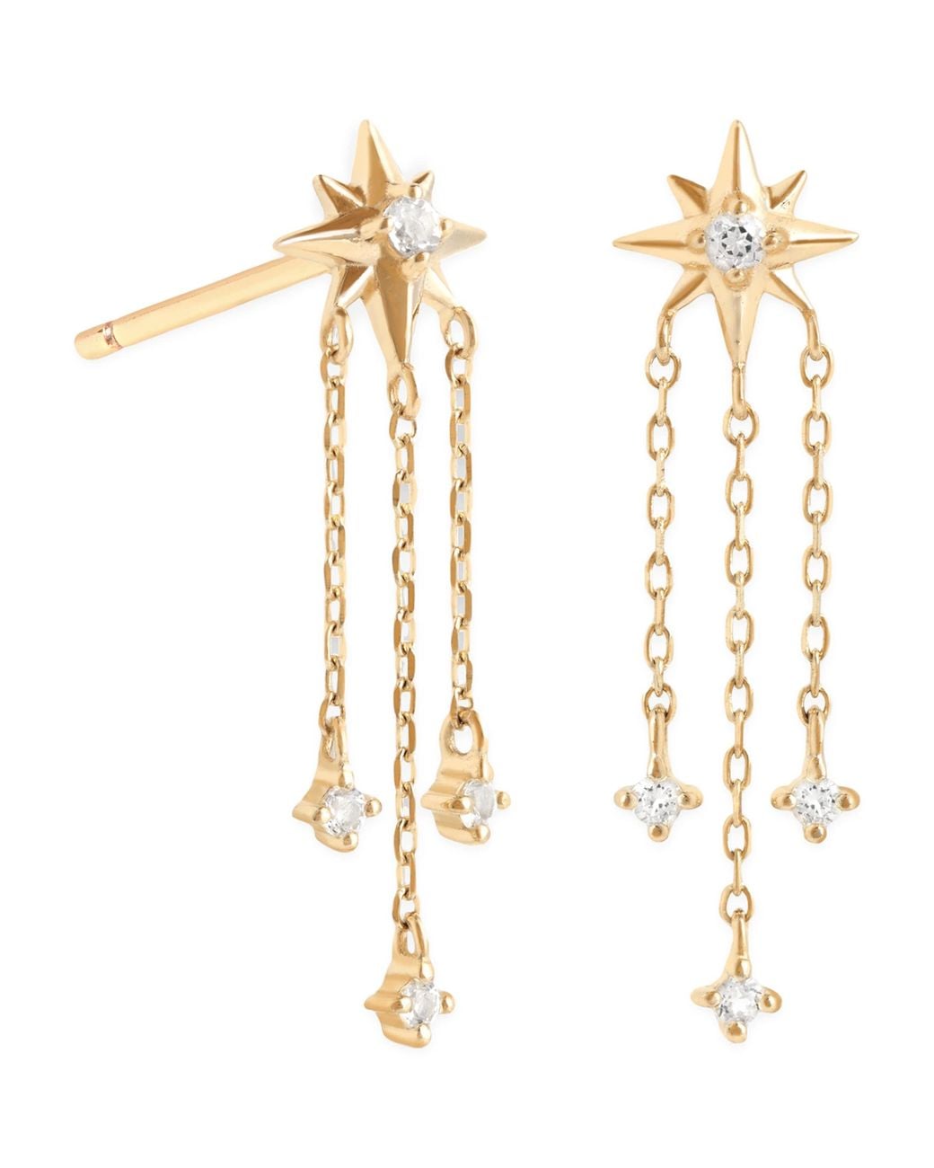 Astrid & Miyu White And Topaz Shooting Star Earrings