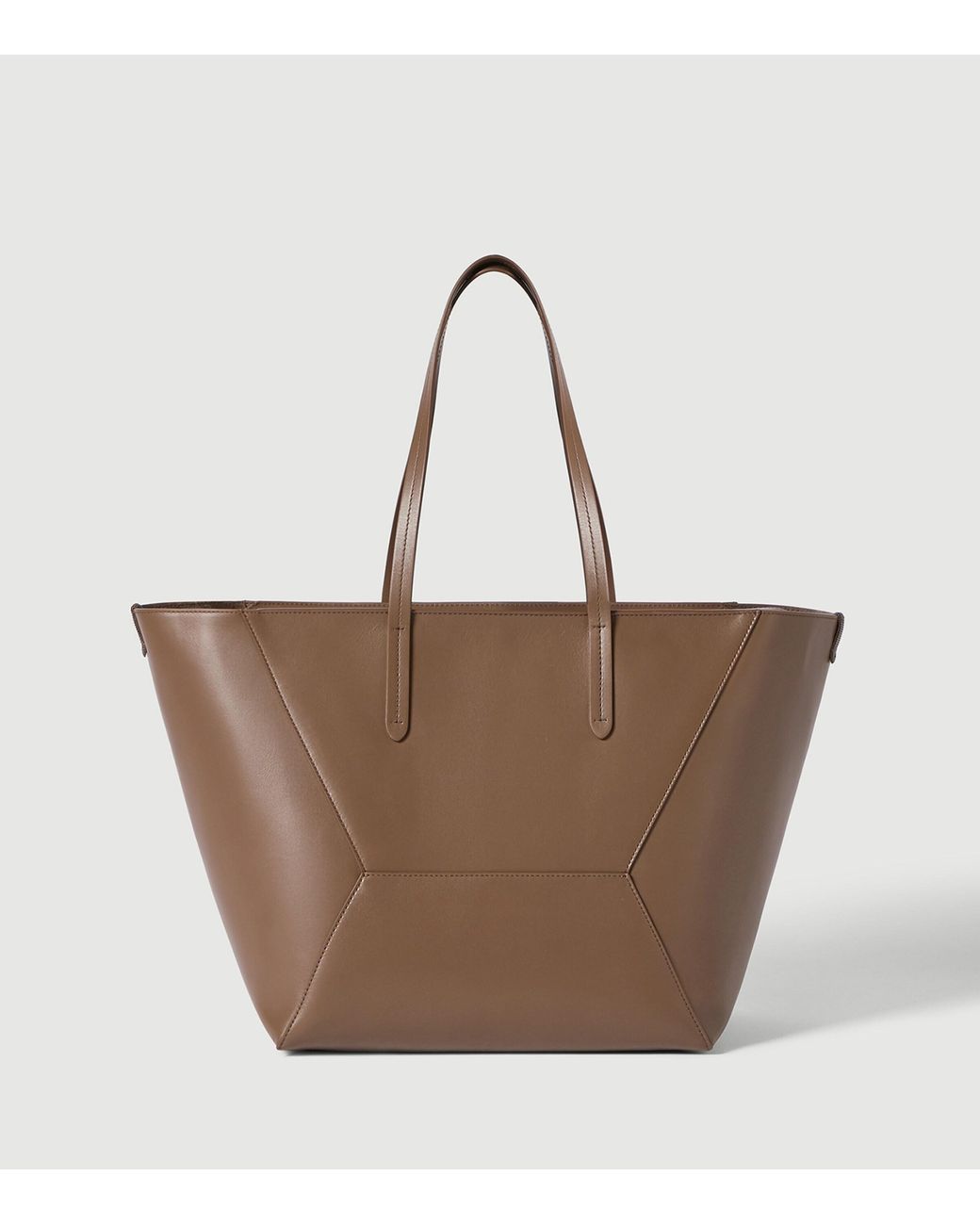 Brunello Cucinelli Brown Leather Bc Duo Tote Bag