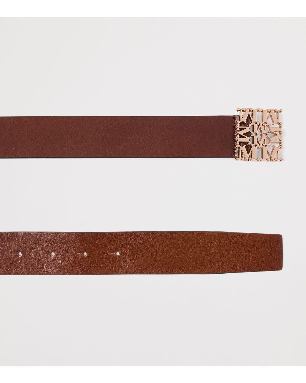 Max Mara Brown Leather Monogram Belt
