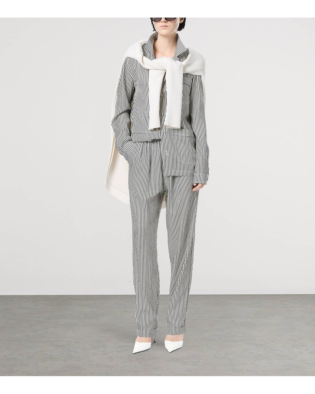 Tom Ford Gray Silk Striped Pyjama Shirt