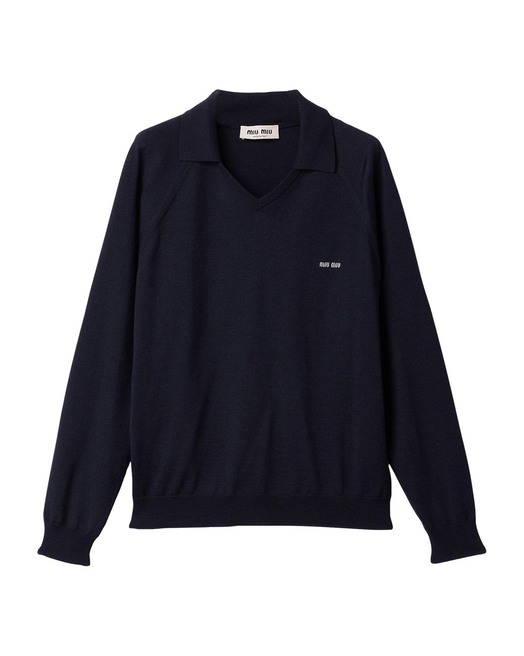 Miu Miu Blue Wool Polo Sweater
