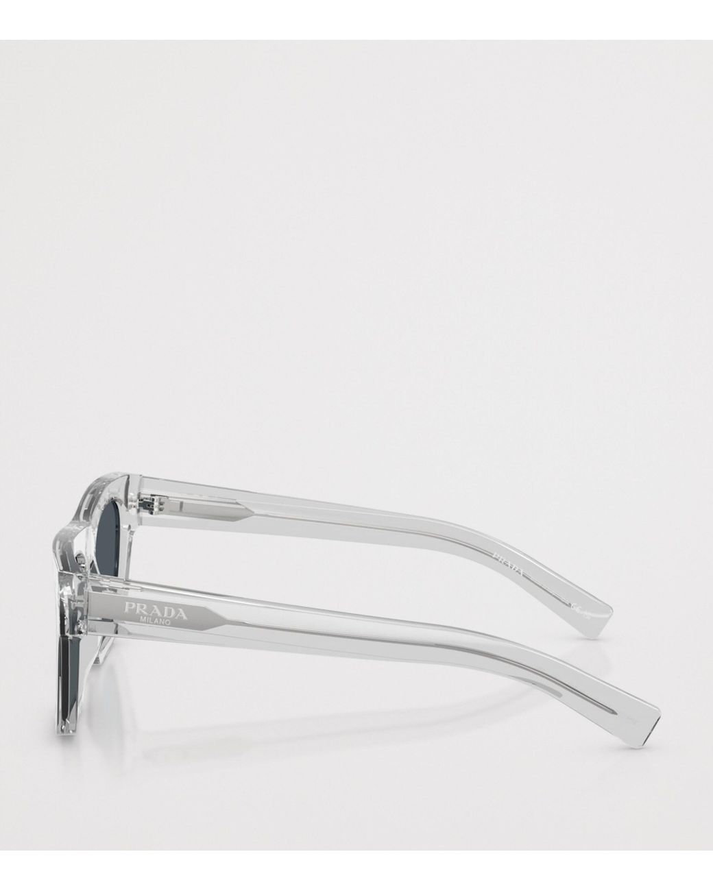 Prada Gray Acetate Rectangular Sunglasses for men