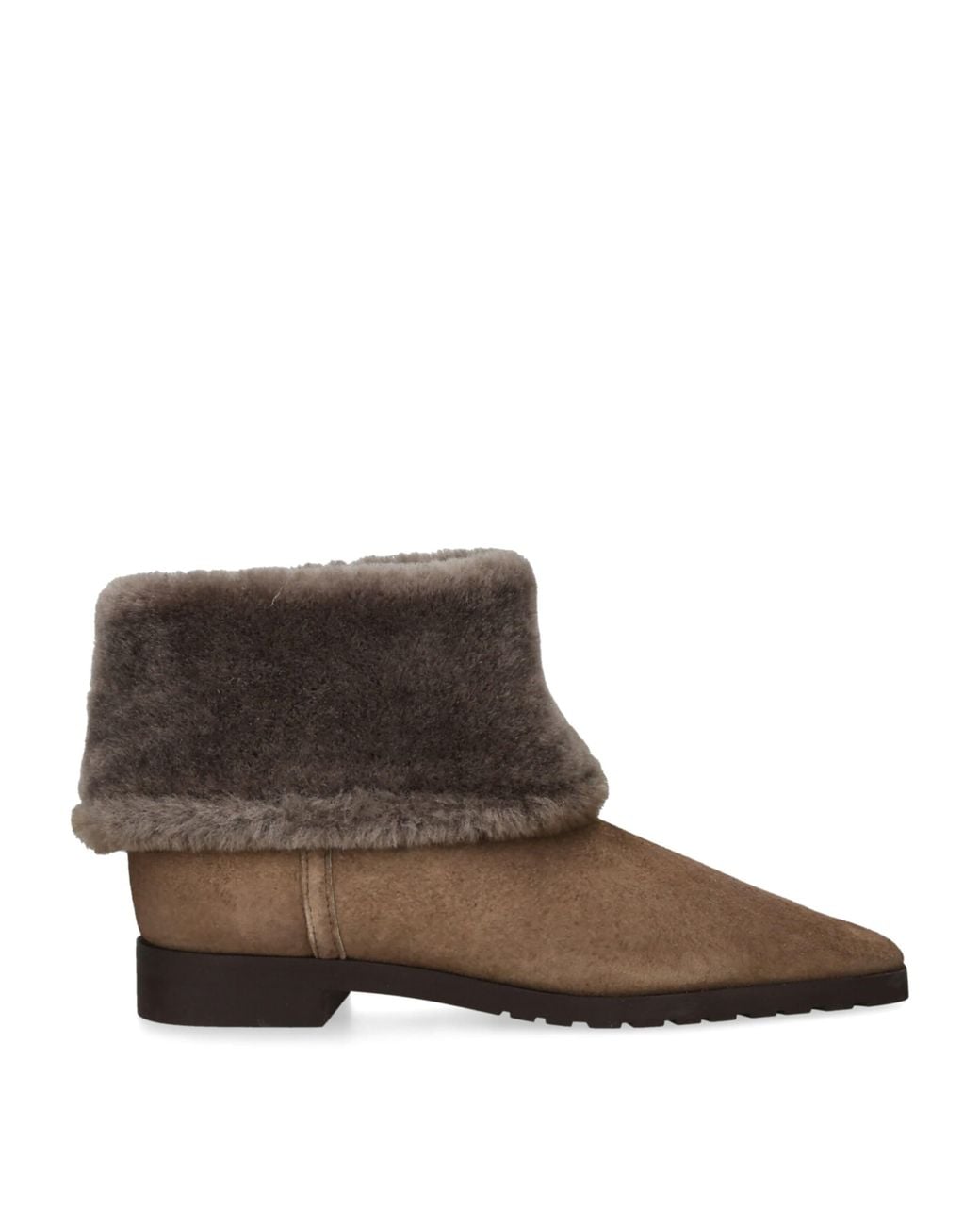 Totême Brown Shearling Fold-Down Ankle Boots