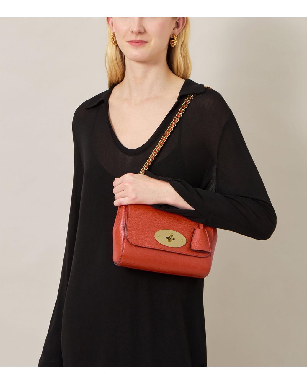 Mulberry Red Leather Lily Shoulder Bag
