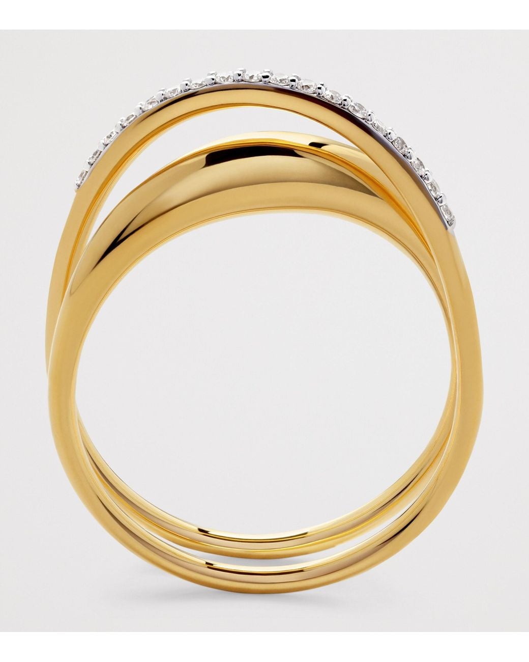 Monica Vinader Metallic Vermeil And Diamond Nura Wrap Ring
