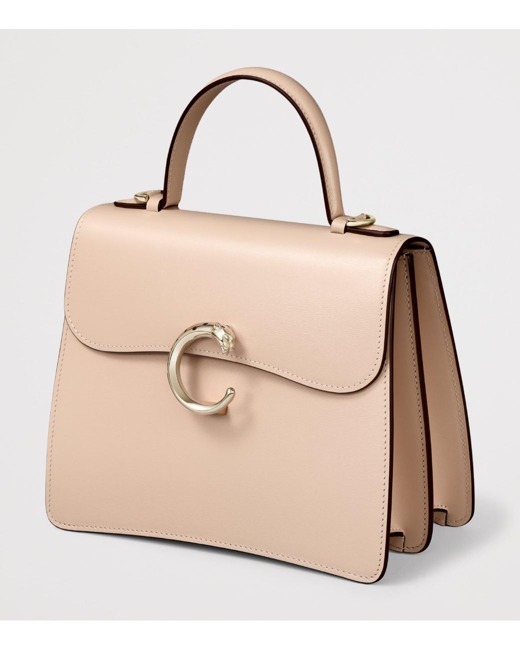 Cartier Natural Small Leather Panthère C De Top-Handle Bag