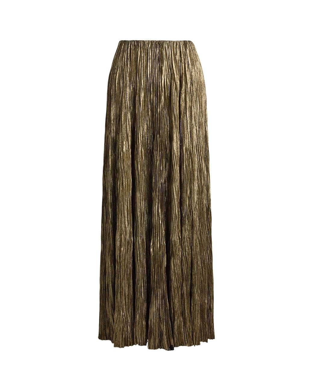 Ralph Lauren Natural Pleated Maxi Skirt
