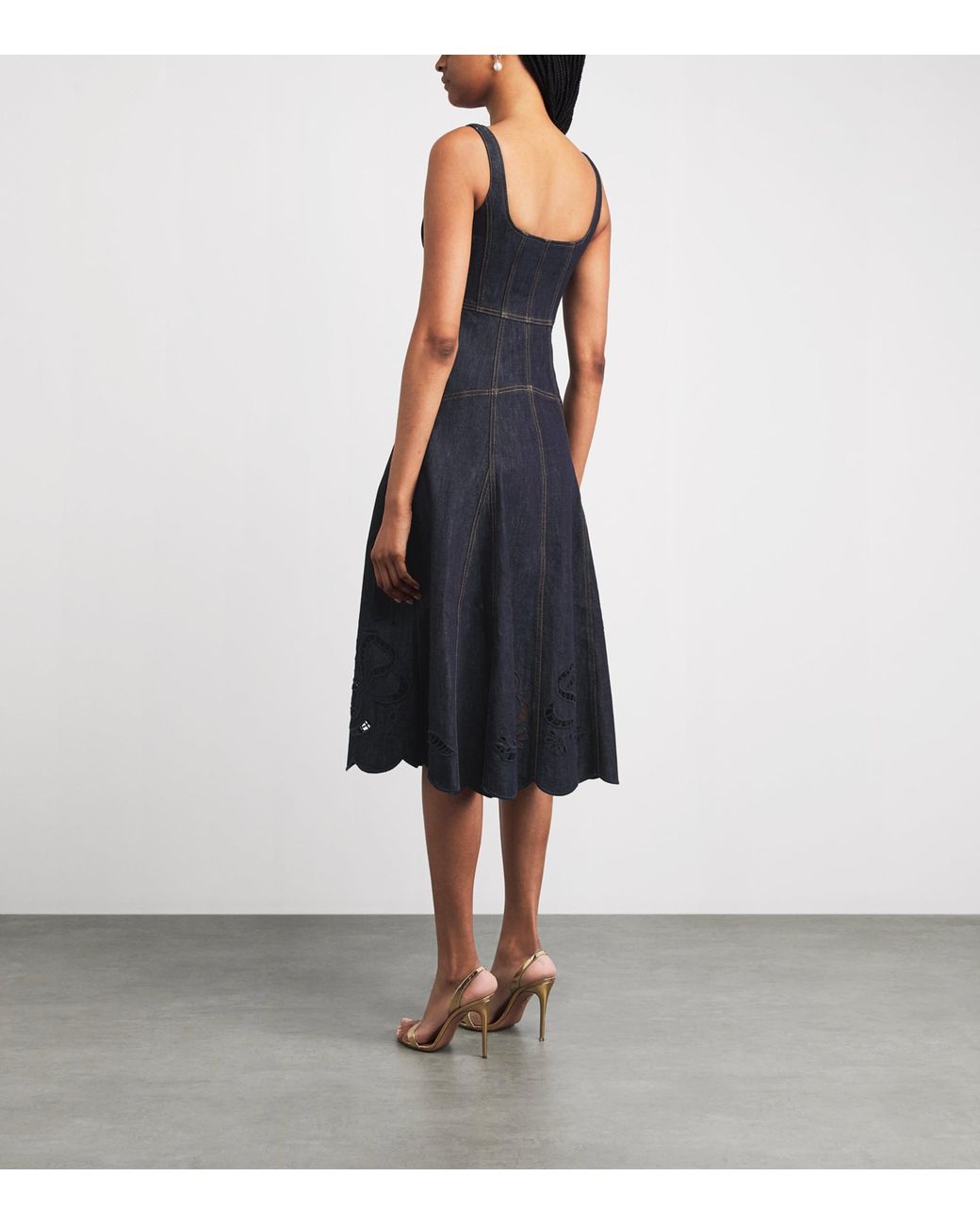 Self-Portrait Blue Broderie Anglaise Mini Dress