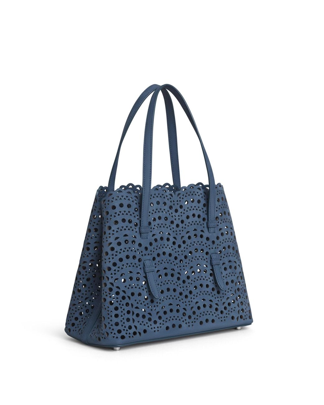 Alaïa Blue Nubuck Leather Mina 25 Top-Handle Bag