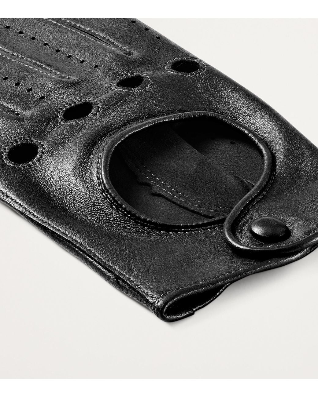 Aspinal Black Nappa Leather Driving Gloves for men