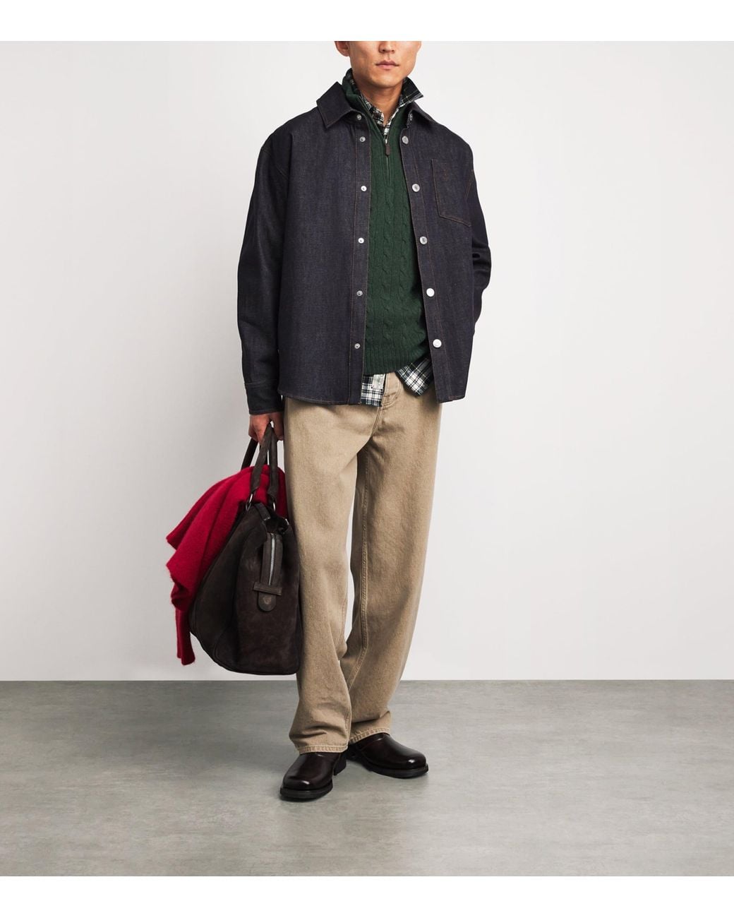 Polo Ralph Lauren Green Wool-Cashmere Quarter-Zip Sweater for men