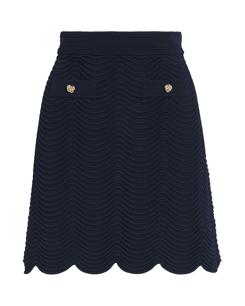 Sandro Blue Knitted Mini Skirt