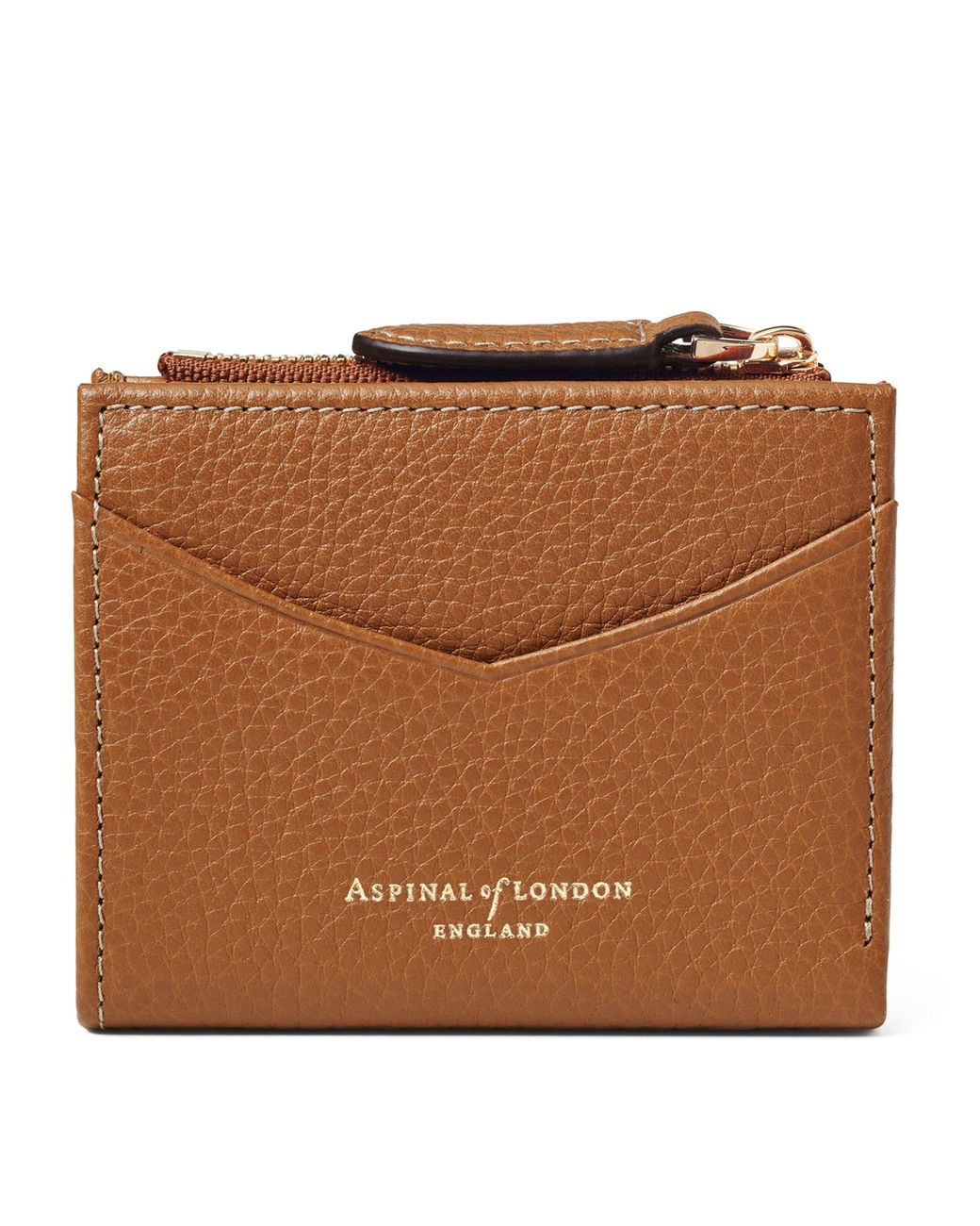 Aspinal Brown Leather Hudson Coin And Card Holder