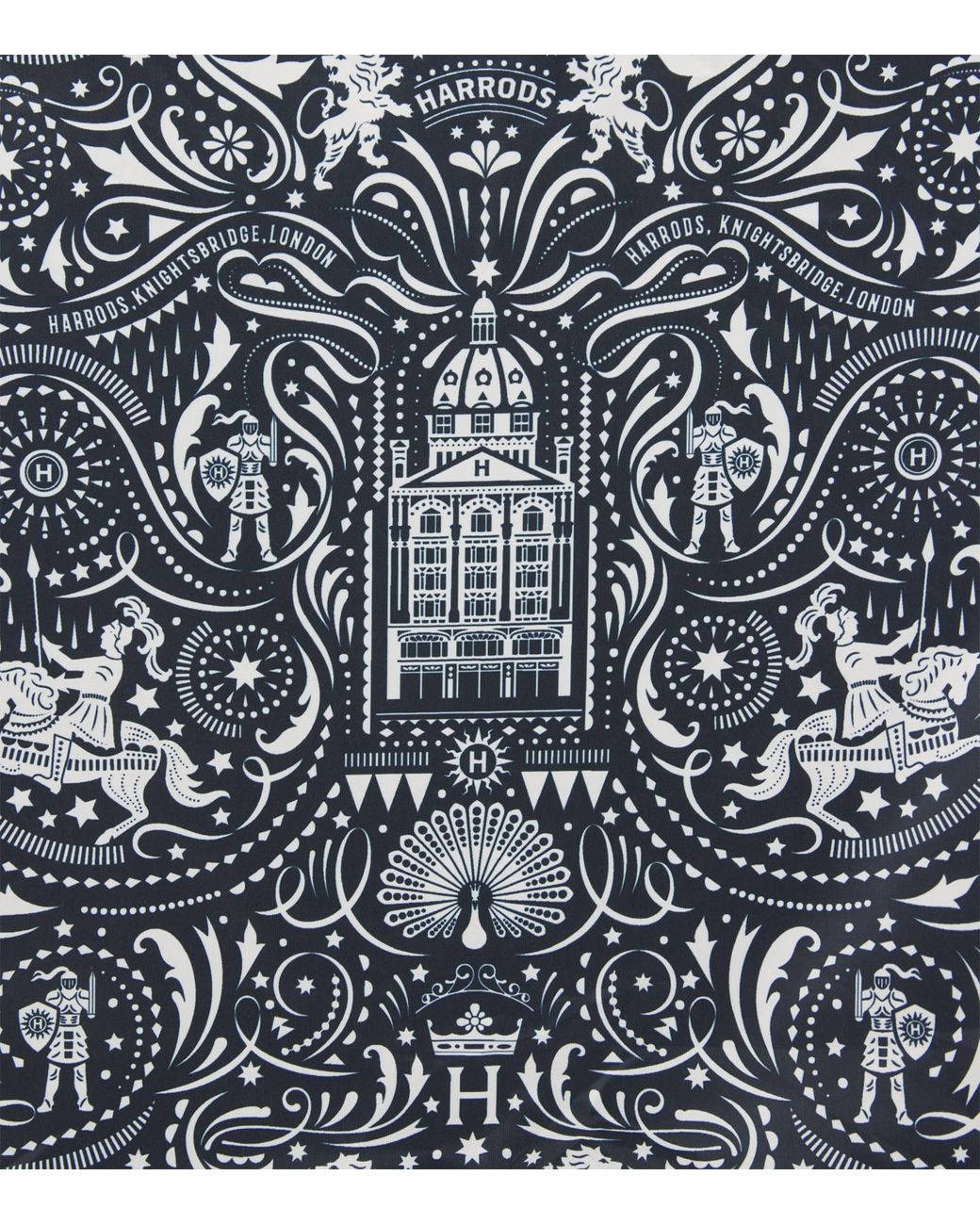 Harrods Metallic Knights Of Brompton Pocket Shopper Bag