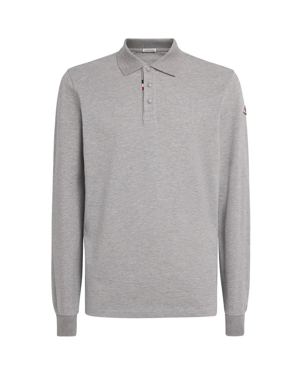 Moncler Gray Cotton Polo Shirt for men