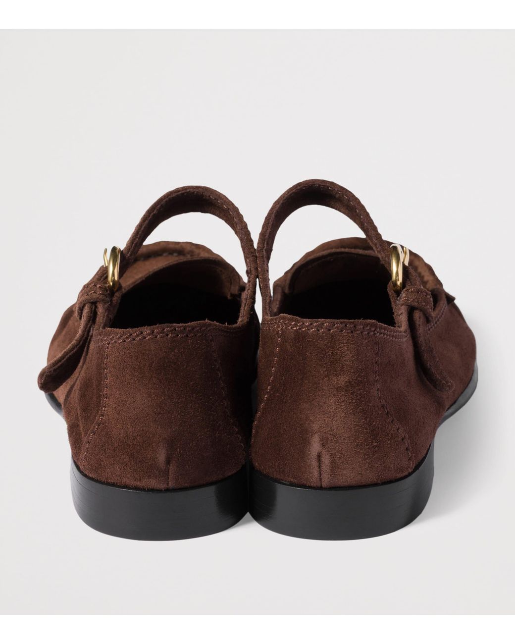 Miu Miu Brown Suede Buckled Loafers