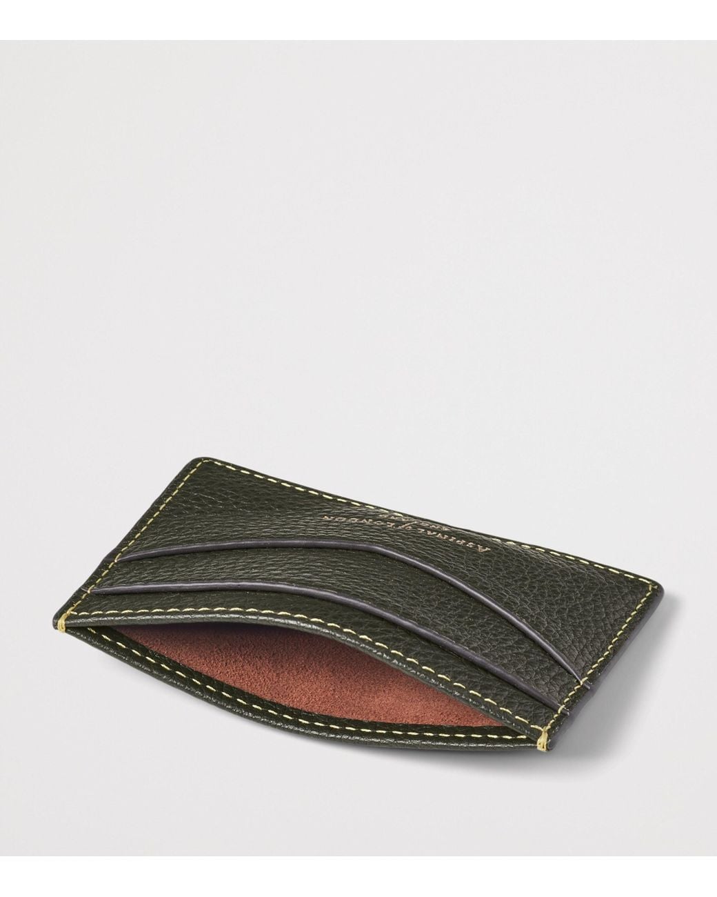 Aspinal Green Leather Hudson Slim Card Holder