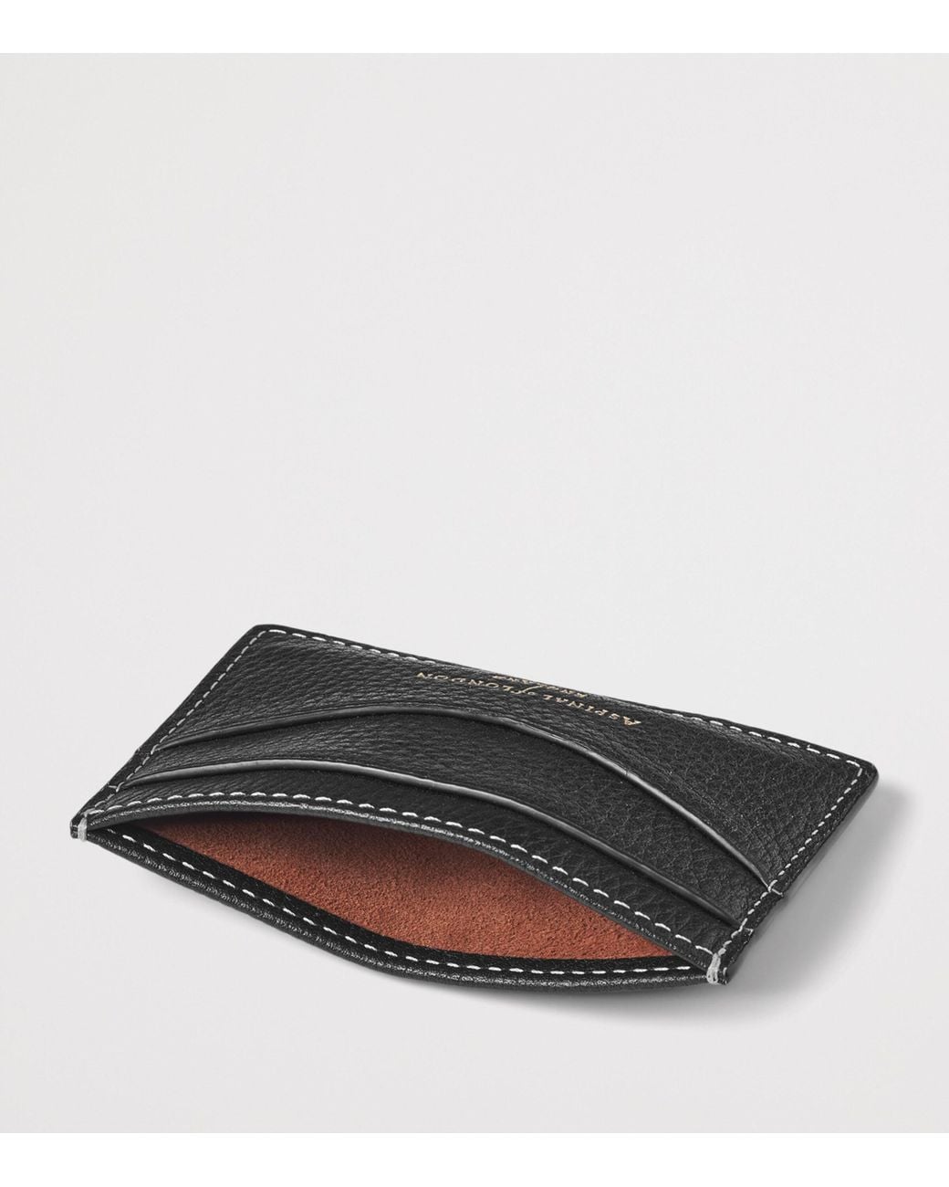 Aspinal Black Leather Hudson Slim Card Holder