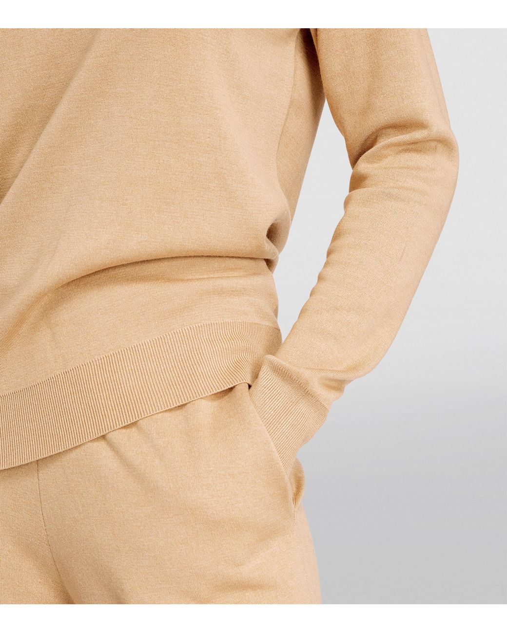 Olivia Von Halle Natural Silk-Cashmere Carmel Tracksuit