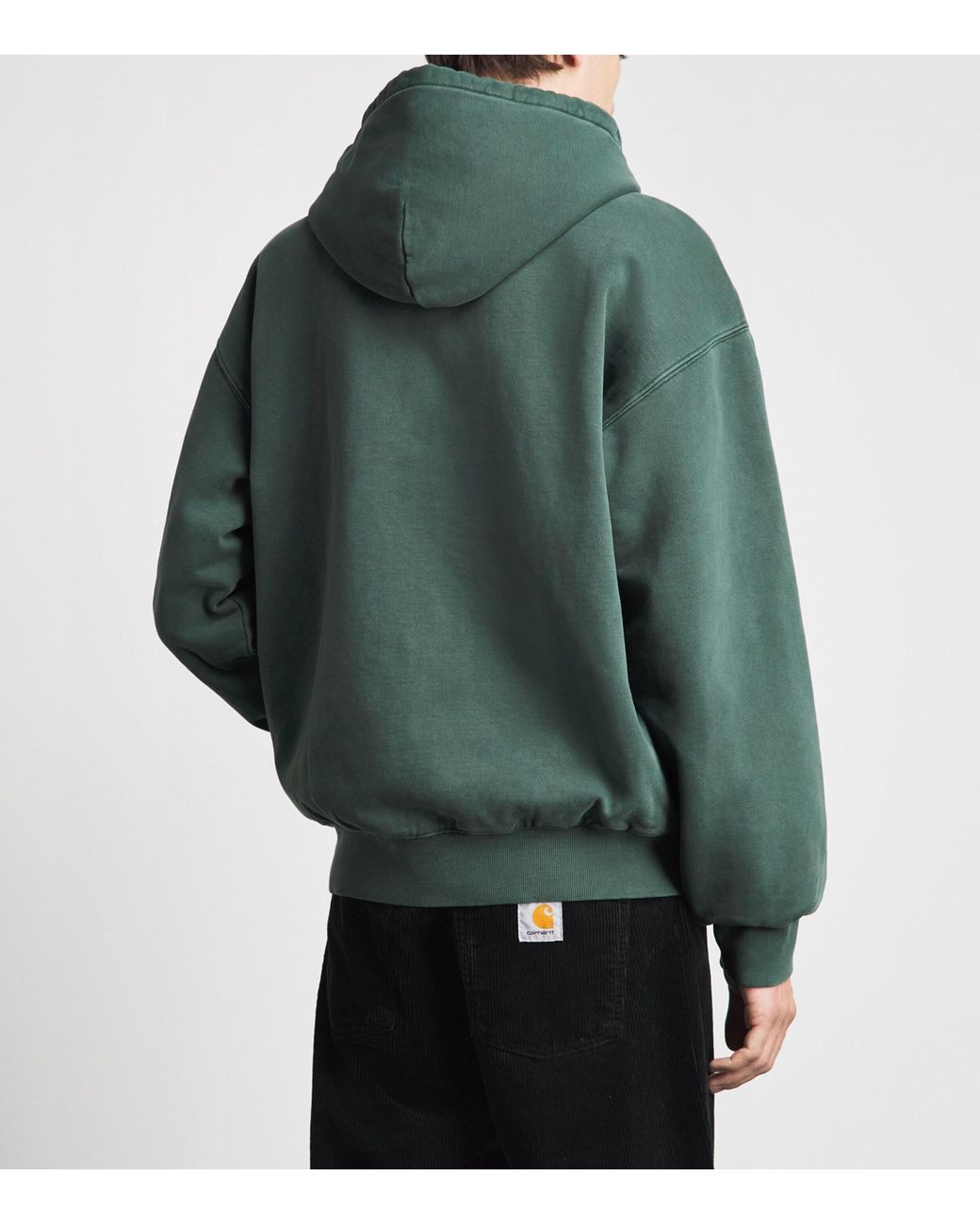 Carhartt Green Cotton Logo Vista Zip-Up Hoodie for men