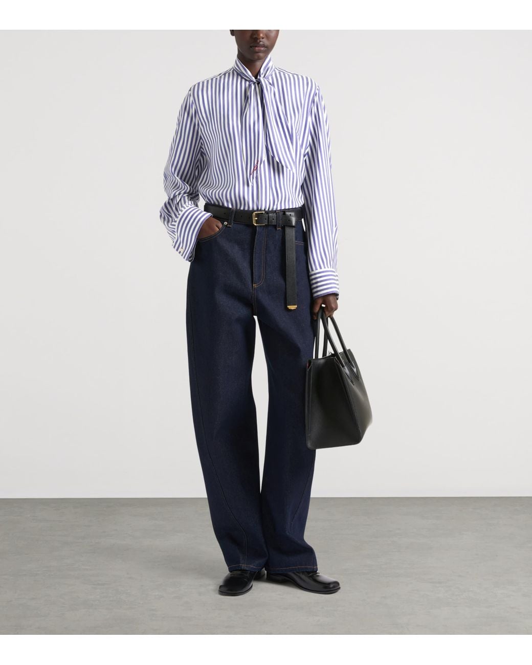 Givenchy Purple Silk Tie-Neck Shirt