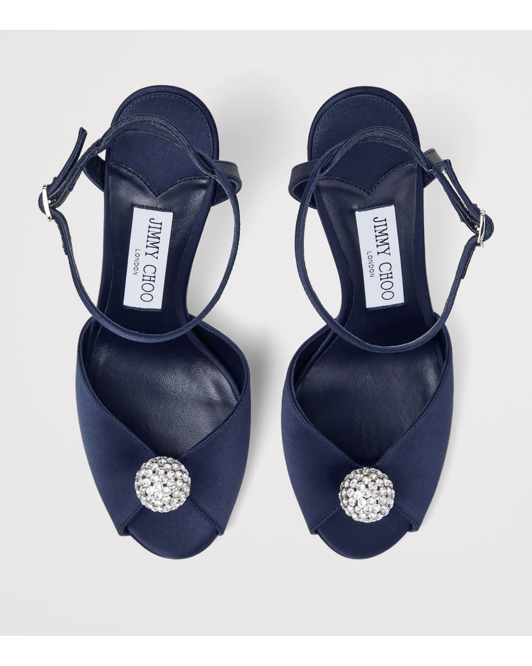 Jimmy Choo Blue Sacora 85 Satin Heeled Sandals