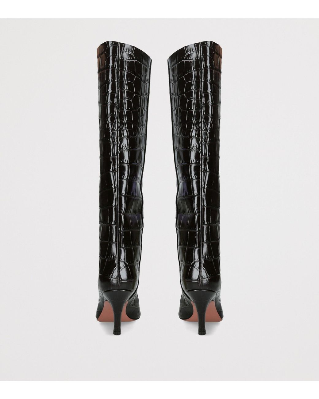 AMINA MUADDI Black Leather Mona Knee-High Boots 80