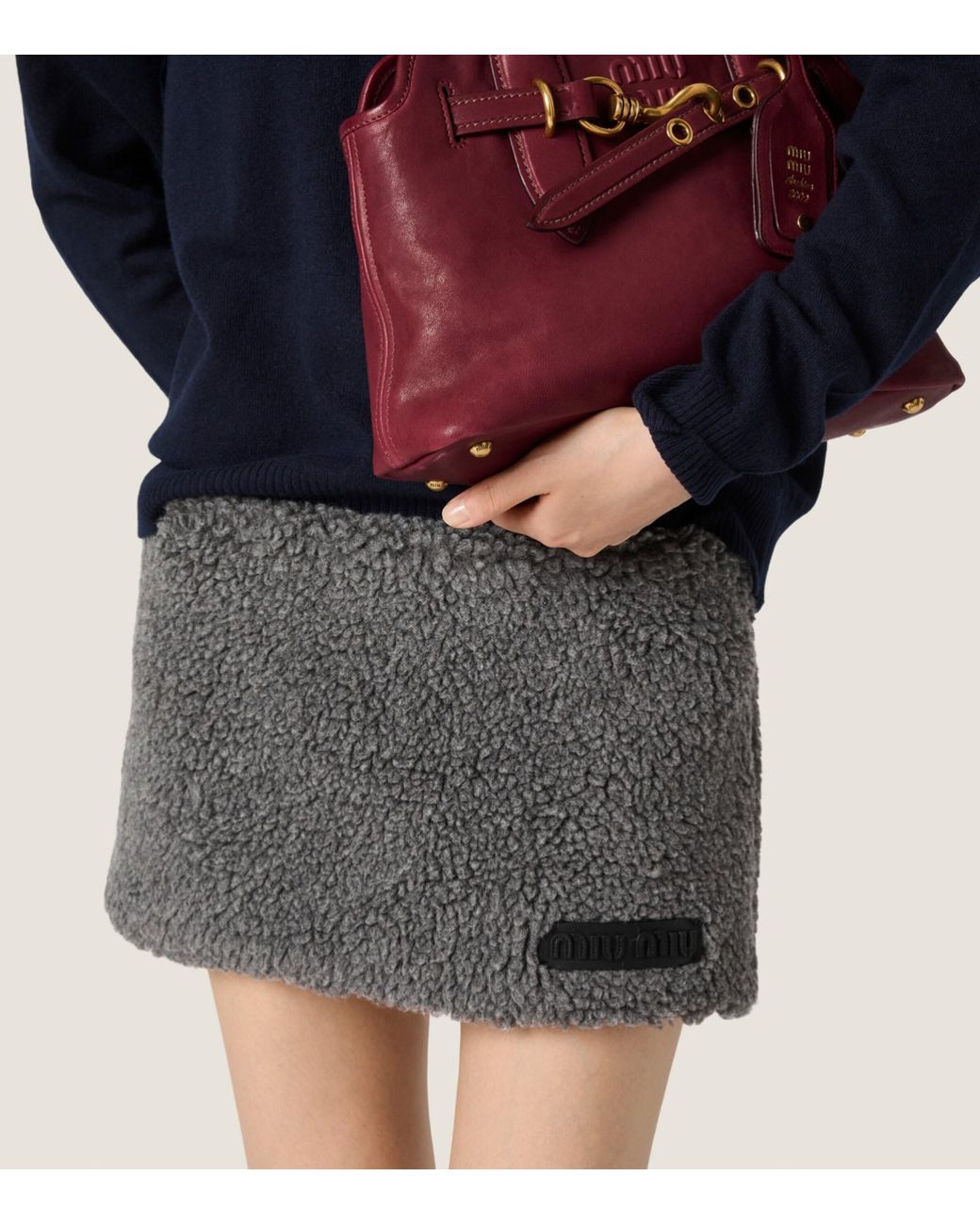 Miu Miu Black Fleece Mini Skirt