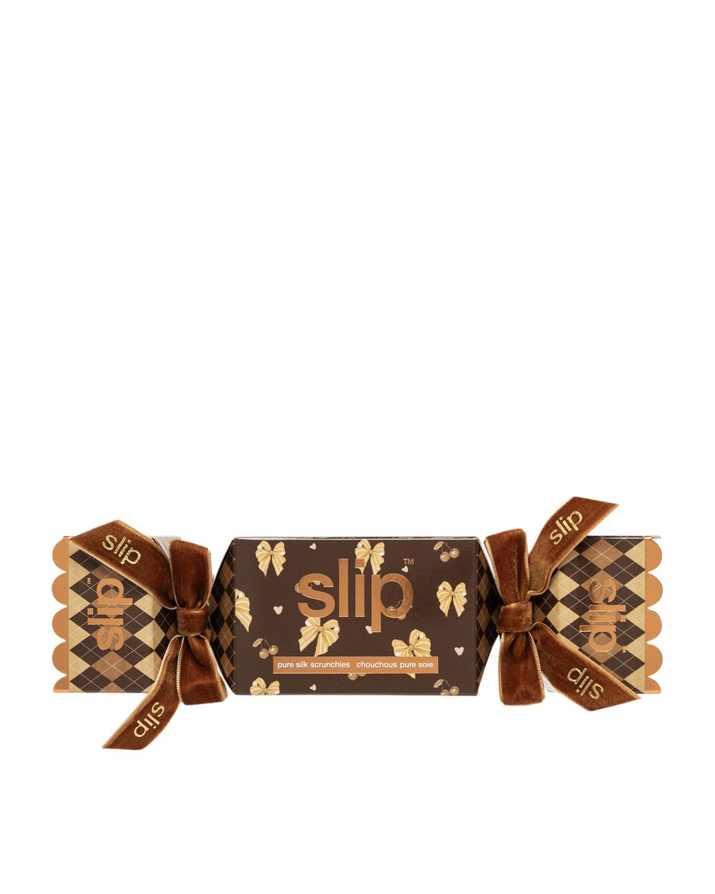 Slip Brown Pure Silk Beau Large Scrunchie Trio Cracker