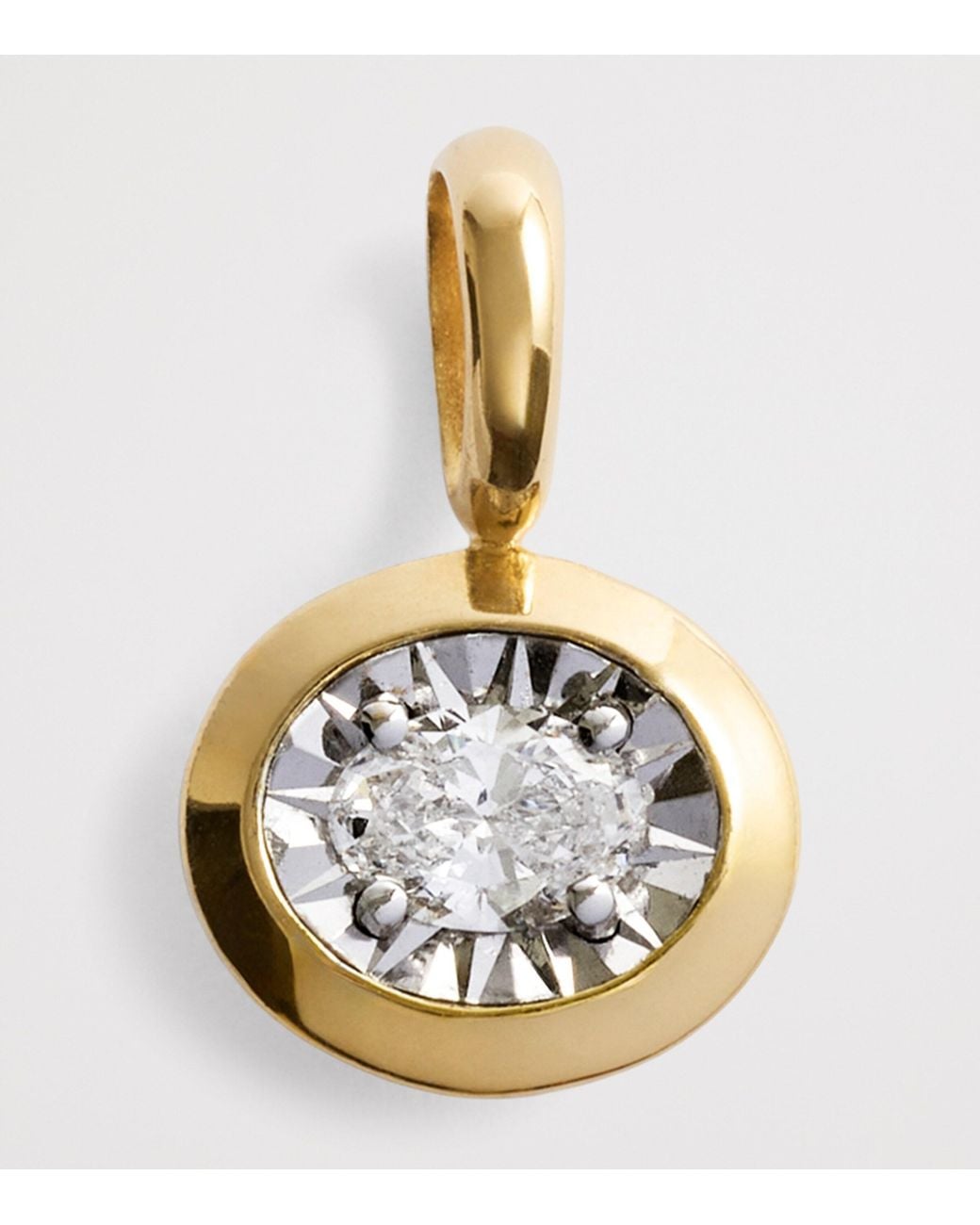 Monica Vinader Metallic Vermeil And Diamond Oval Pendant