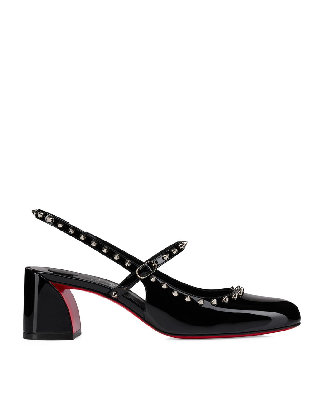 Christian Louboutin Jani Spikes Patent Leather Slingback Pumps 55