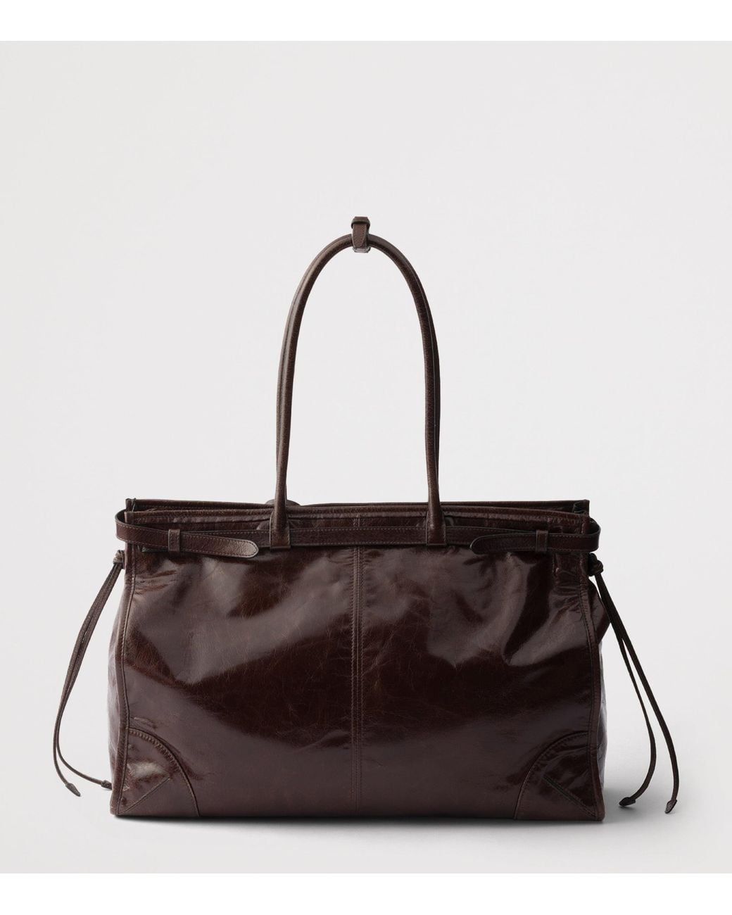Prada Brown Extra Large Leather Bonnie Shoulder Bag
