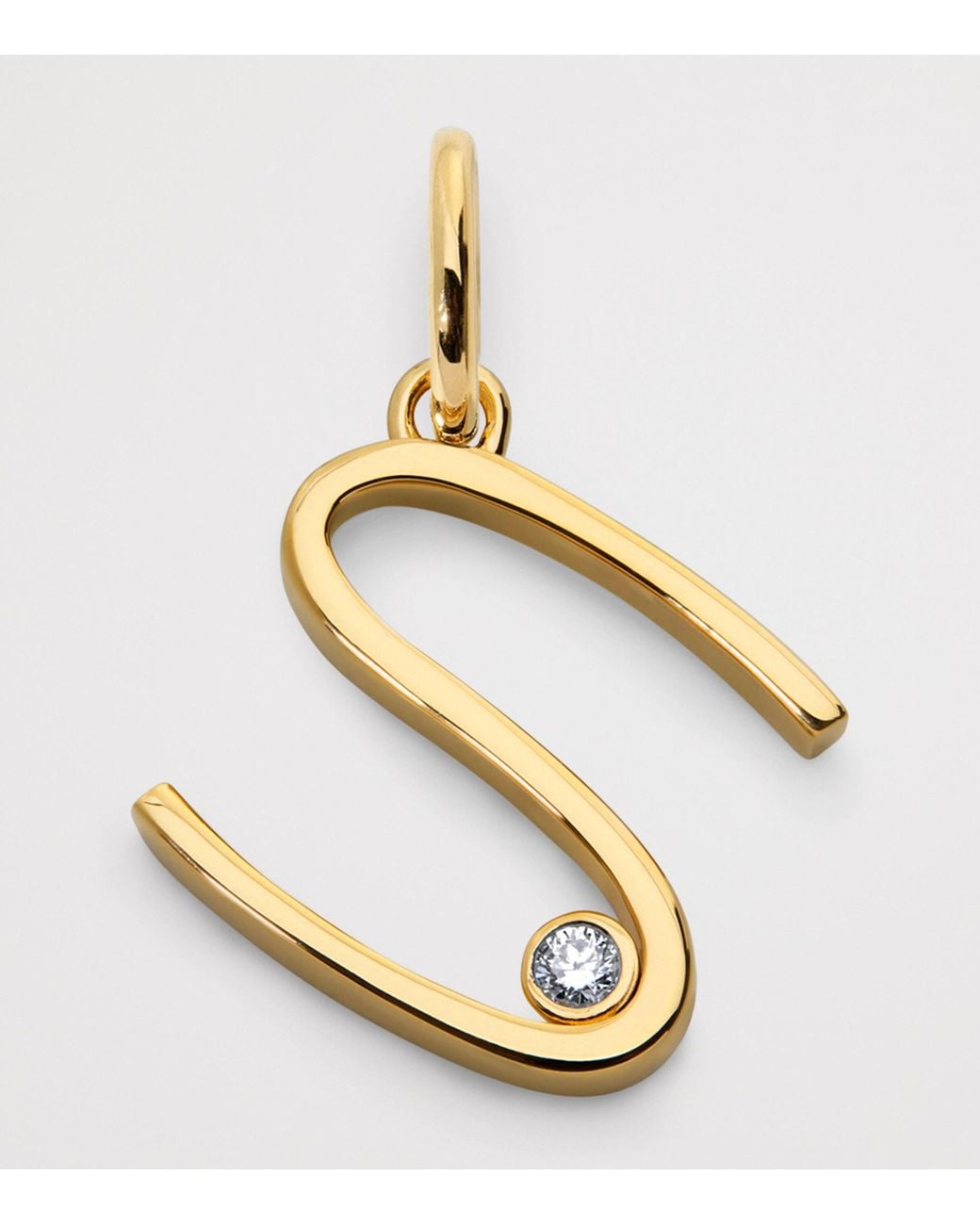 Monica Vinader Metallic Vermeil And Diamond S Initial Pendant