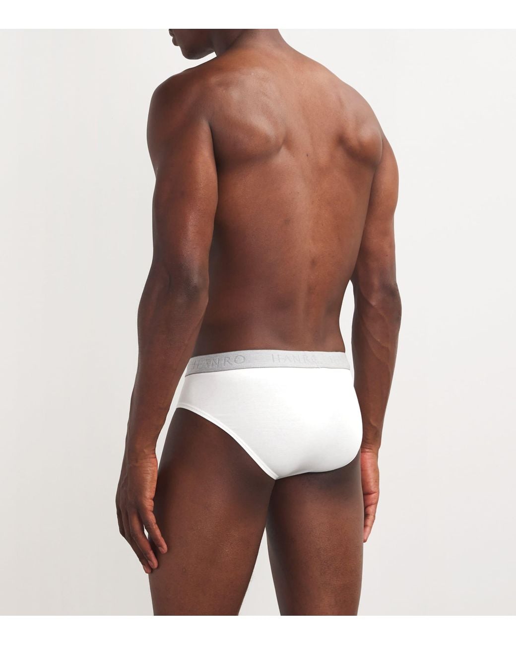Hanro White Cotton-Blend Essential Briefs for men