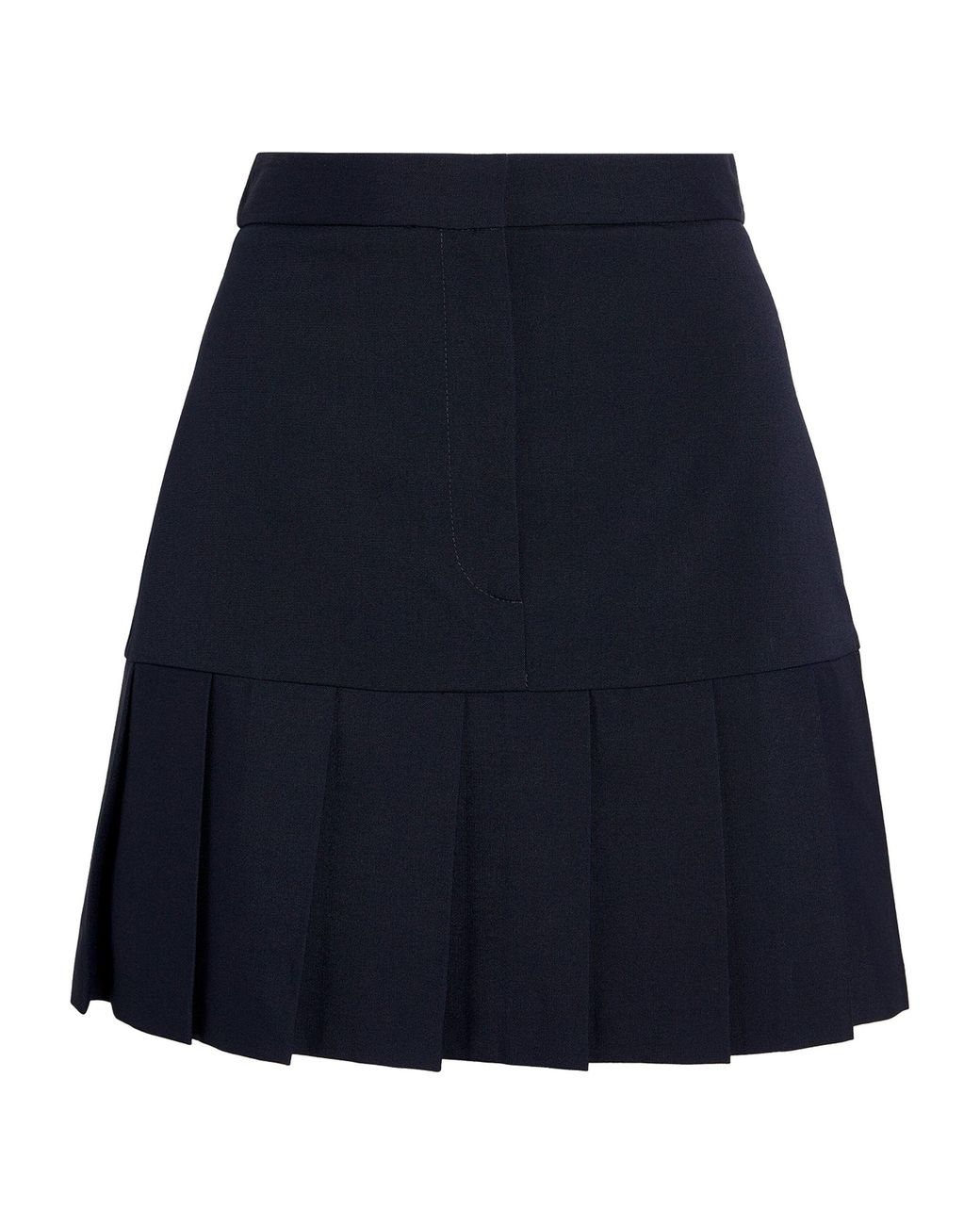 Sandro Box Pleat Mini Skirt in Blue | Lyst