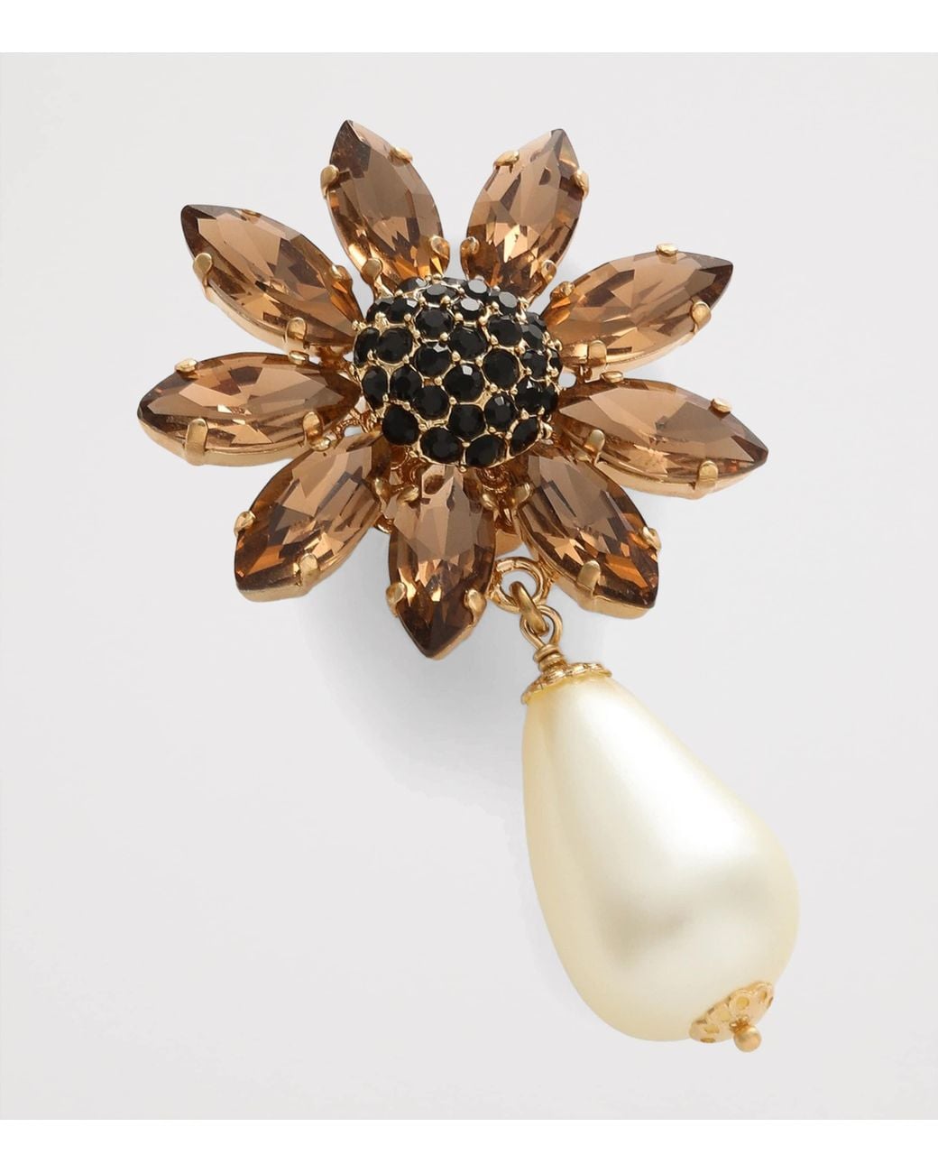 Dolce & Gabbana Metallic Embellished Flower Clip-On Earrings