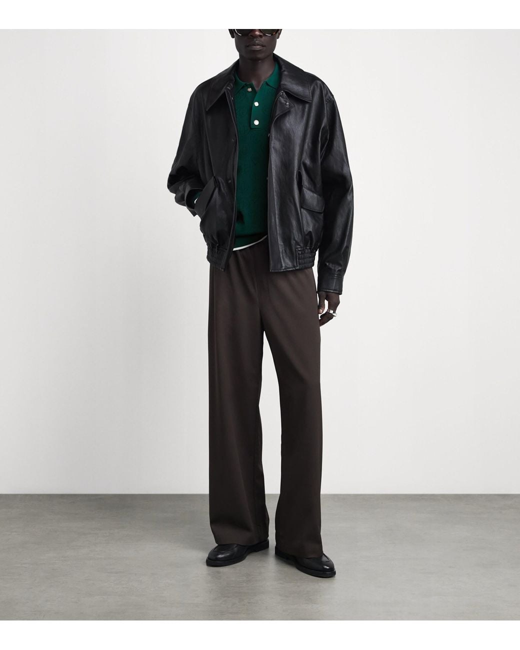 Casablanca Green Pointelle-Knit Polo Shirt for men