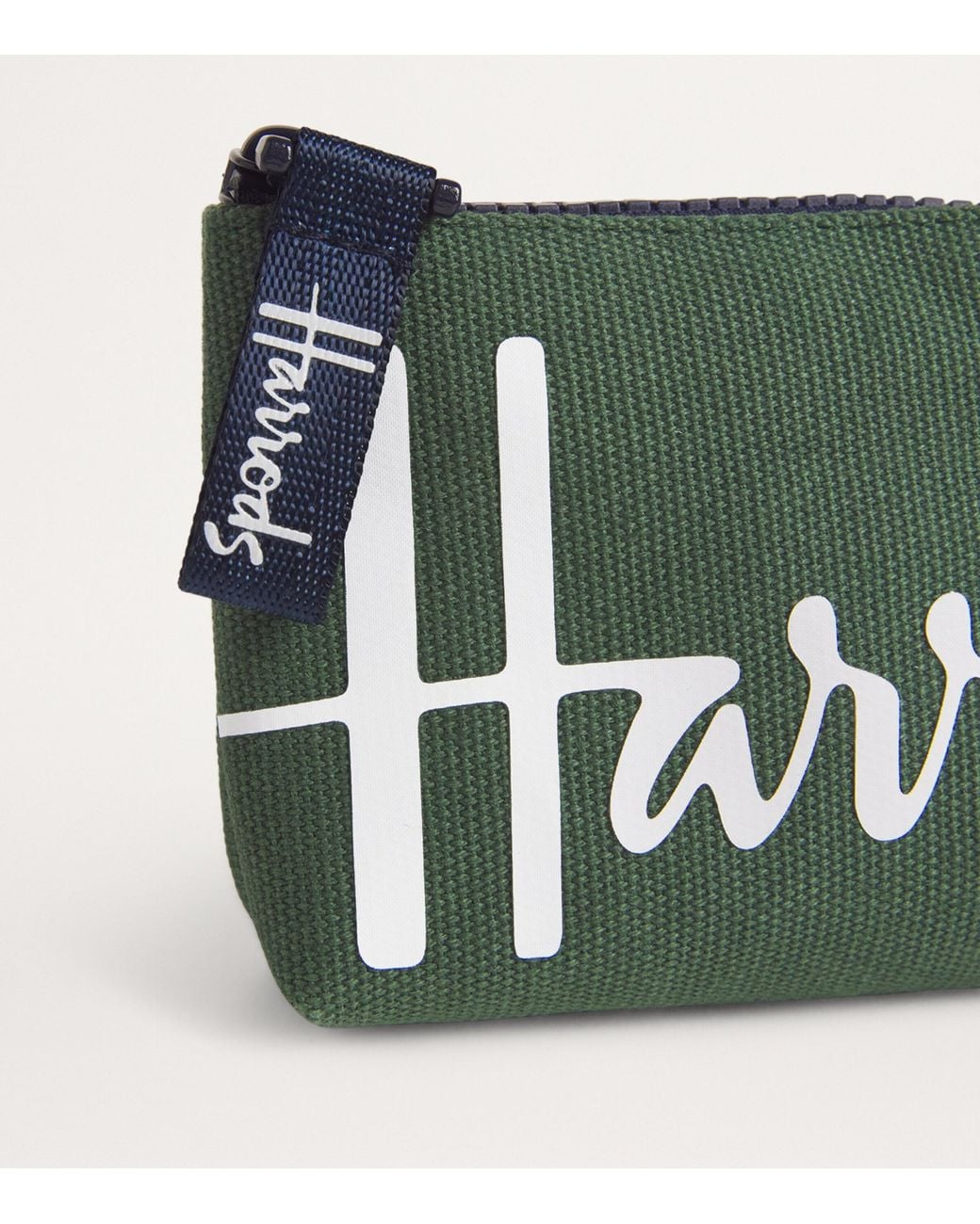 Harrods Green Cotton Logo Coin Purse for men