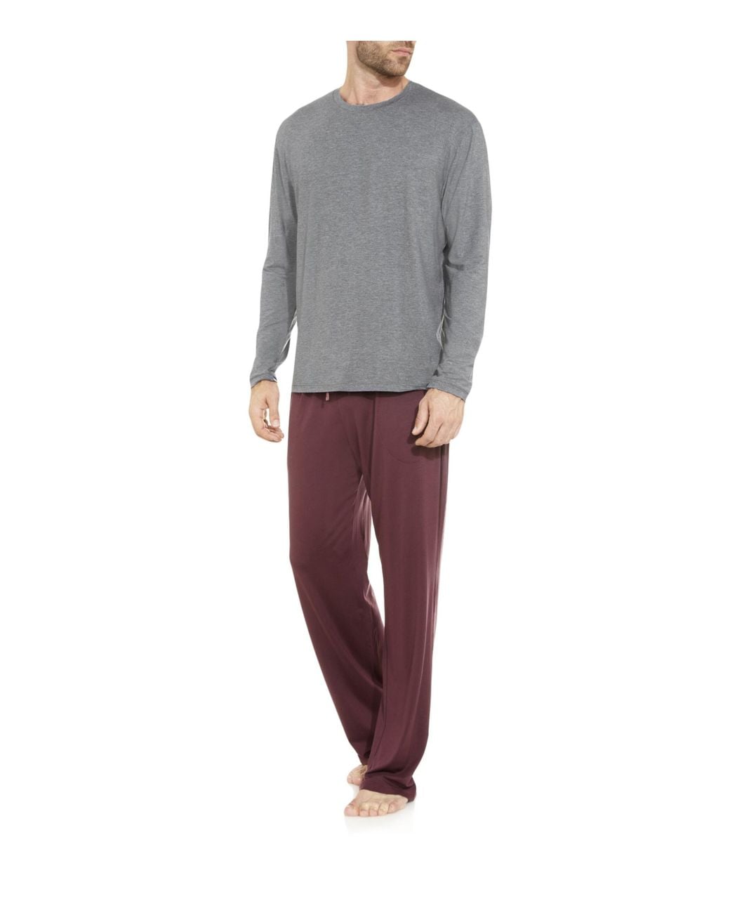 Derek Rose Gray Basel Lounge T-shirt for men
