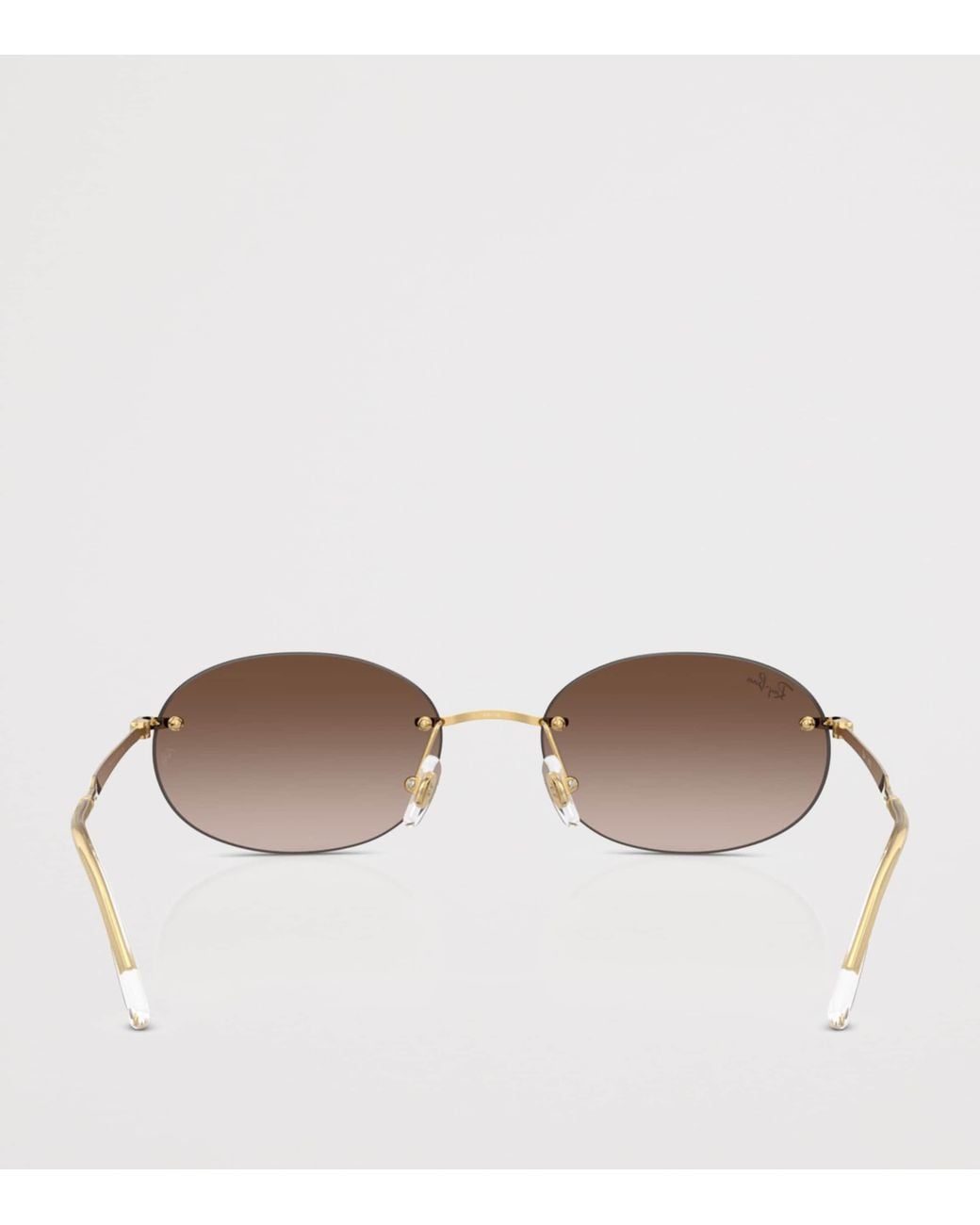 Ray-Ban Brown 0Rb3707 Metal Oval Sunglasses