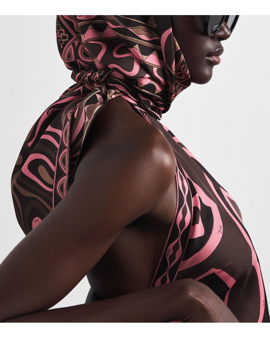 Emilio Pucci Red Silk Multi Print Scarf