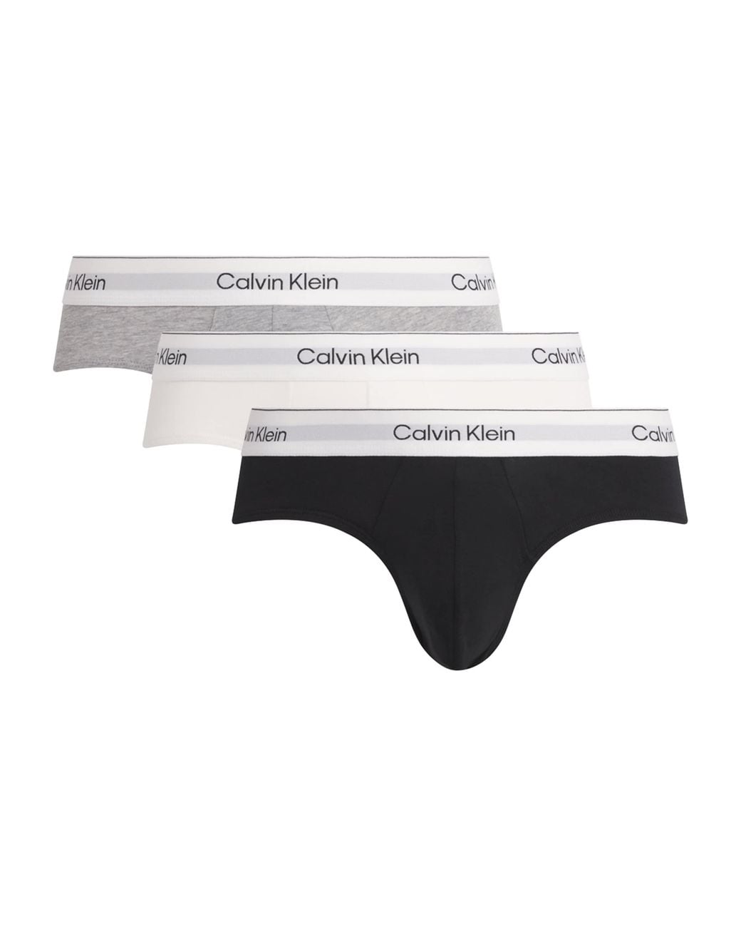 Calvin Klein White Cotton Stretch Icon Hip Briefs for men