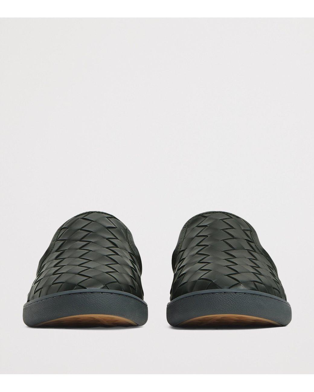 Bottega Veneta Black Leather Intrecciato Loafers for men