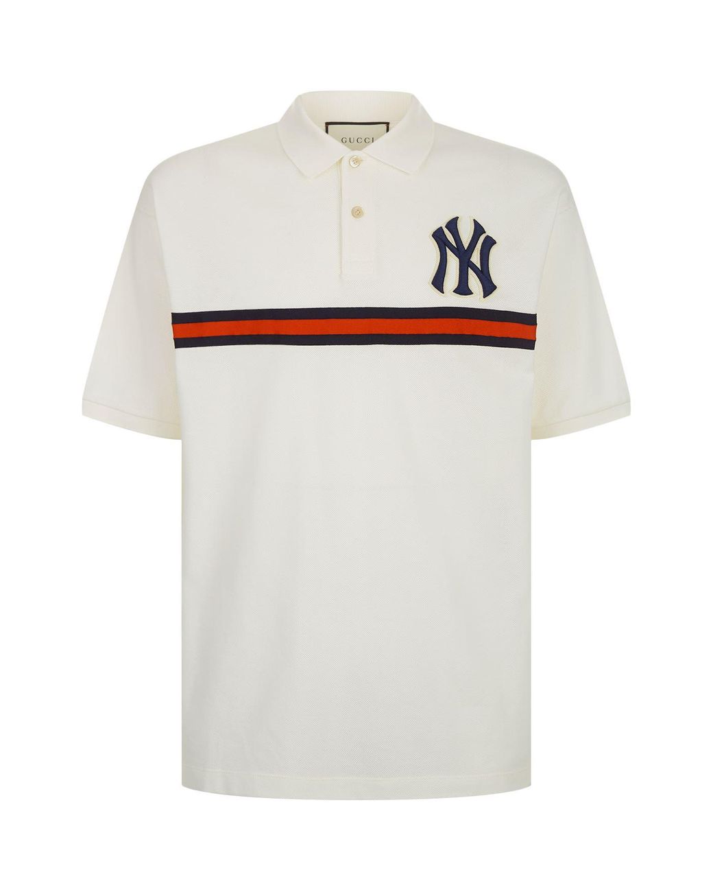 Gucci Ny Yankees Patch Polo Shirt in White for Men | Lyst