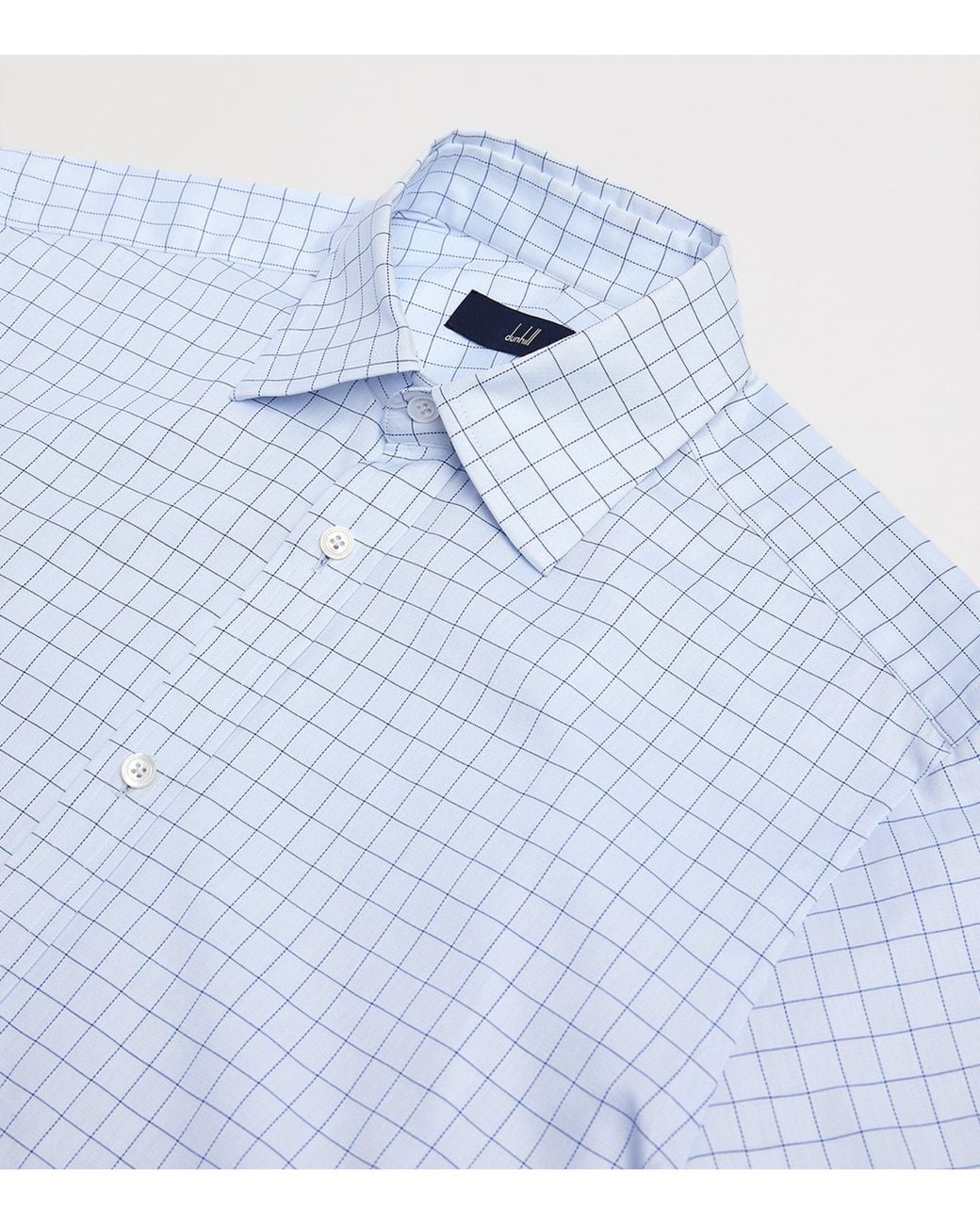 Dunhill Blue Cotton Check Shirt for men