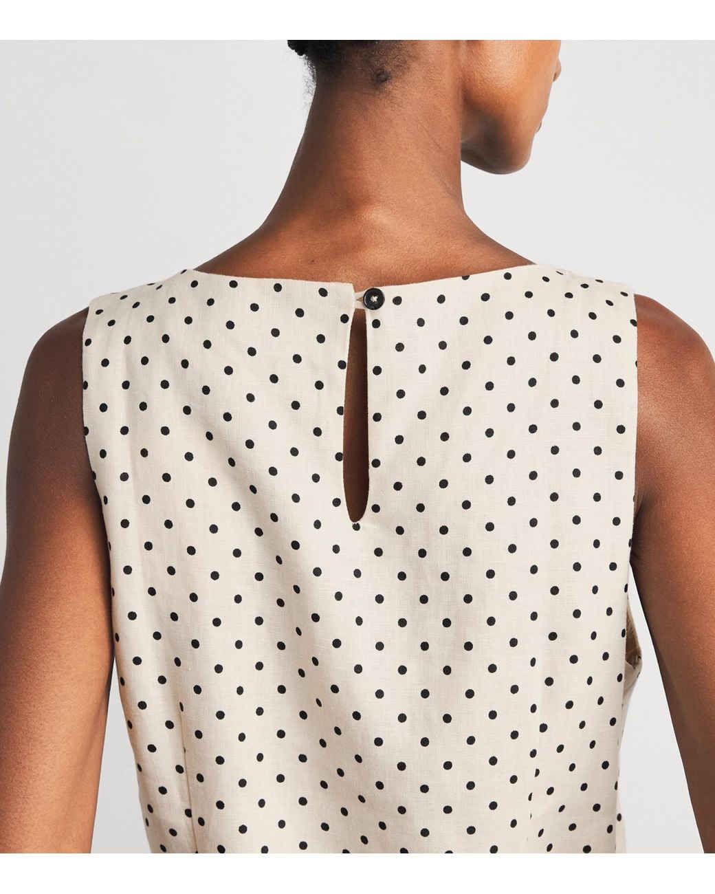 Faithfull The Brand Natural Linen Polka-Dot Iria Mini Dress